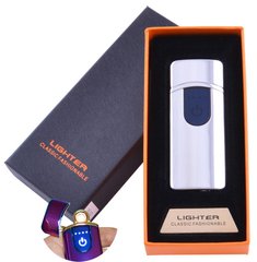 USB зажигалка в подарочной упаковке Lighter (Спираль накаливания) №HL-42 Silver, №HL-42 Silver - фото товара