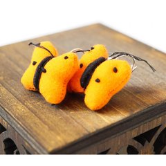 Серьги тряпичные Бабочки оранжевые, K89080444O1807715984 - фото товара