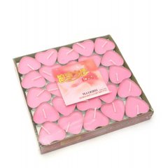 Свічки "Сердечка" рожеві (набір 50 штук)(17х16х2 см), K328858 - фото товару