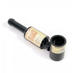 Трубка для куріння "Винна пляшка" чорна (8х1,5х2 см), K330836 - фото товару