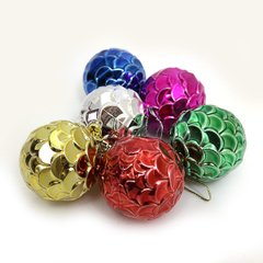 Набір ялинкових кульок "Хвилястий" 5см, 6шт, OPP, K2742357OO0575-5 - фото товару
