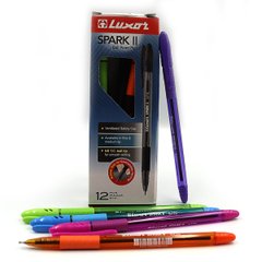 Ручка масляна "Luxor" "Spark-II" грип тон.корпус сін. 0,7 мм mix, K2744074OO31070 - фото товару