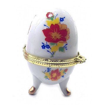Шкатулка яйце "Квіти" (7,5х5х5см)J, K325536J - фото товару