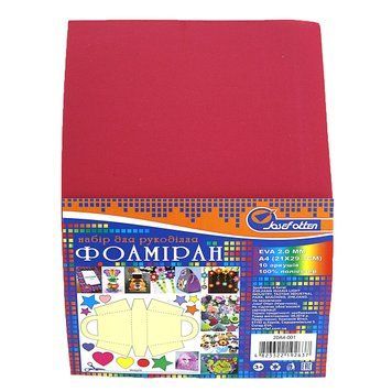 Фоамиран EVA 2.0&plusmn;0.1MM "Темно-красный" A4 (21X29.7CM), K2741419OO20A4-001 - фото товара
