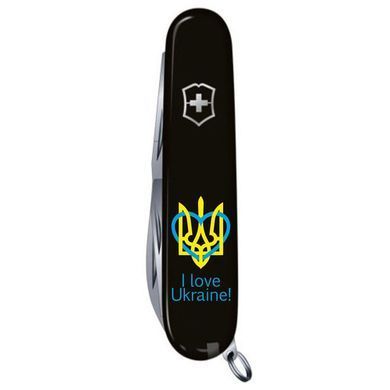 Ніж "Victorinox" Climber Ukraine 91мм/14функ/чорн /Тризуб із серцем + I love Ukraine, 1.3703.3_T1310u - фото товару