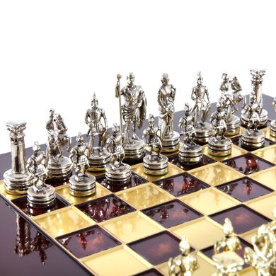 S3RED шахматы "Manopoulos", "Греко-римские",латунь, в деревянном футляре, коричневые, 28х28см, 3,4кг, S3RED - фото товара