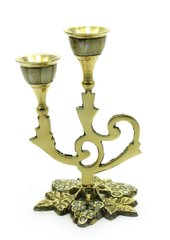 Підсвічник на 2 свічки бронзовий з перламутром (15,5х10х10 см)(MOP Candle Stand Angoor), K327820 - фото товару