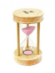 Песочные часы "Круг" стекло + светлое дерево 10 минут Розовый песок, K89290194O1137476275 - фото товара