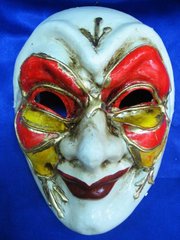 Маска карнавальная Венецианская папье-маше (24,5см), K320925 - фото товара