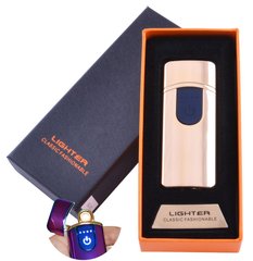 USB запальничка в подарунковій упаковці Lighter (Спіраль розжарювання) №HL-42 Gold, №HL-42 Gold - фото товару