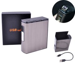 Портсигар + USB запальничка (Пачка сигарет, Електроімпульсна) №HL-157 Black, №HL-157 Black - фото товару