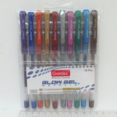 Набір гелевих ручок Goldex Glow Gel Metalic #894 Індія 1,0 мм 10кол, K2730530OO894-10 - фото товару