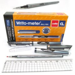 Ручка масляна CL "Writo-meter" 10км, 0,5мм, чорна, без/етик., K2737215OO8048-BK - фото товару