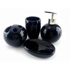 Набір для ванної керамічний чорний (17х14х10 см), K332774B - фото товару
