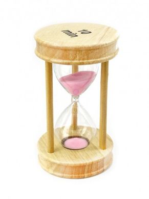 Пісочний годинник "Коло" скло + світле дерево 10 хвилин Рожевий пісок, K89290194O1137476275 - фото товару