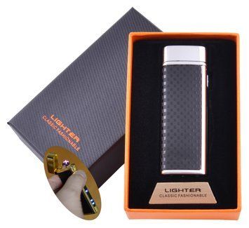 Електроімпульсна запальничка в подарунковій коробці LIGHTER (USB) №HL-128 Silver, №HL-128 Silver - фото товару