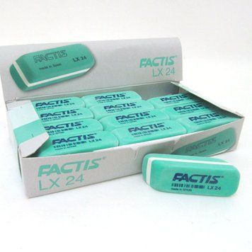 Ластик прямоугольный бирюзовый с фаской 5,5*2*1,2см "TM FACTIS", K2738633OO24CPFLX - фото товара