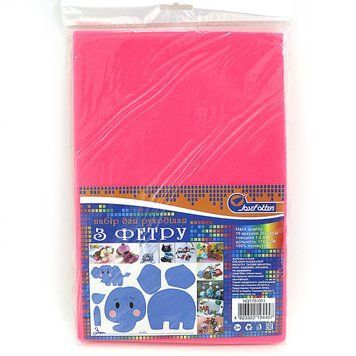 Фетр Medium HARD 170GSM 1,2мм "Розовый" 10PC/OPP A4, K2742988OO170MHQ-051 - фото товара