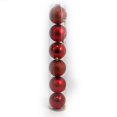 Набор шаров тубус "RED" 8см, 6шт., PVC, K2742463OO0922-8RD6 - фото товара