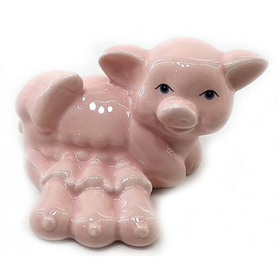 Свинка з поросятами порцелянова рожева (8,5х6,5х5,5 см), K332410 - фото товару