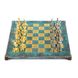 S4TIR шахматы "Manopoulos", "Греческая мифология",латунь, в деревянном футляре, бирюзовые, 36х36см, 4,8 кг