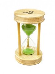 Песочные часы "Круг" стекло + светлое дерево 10 минут Салатовый песок, K89290194O1137476276 - фото товара