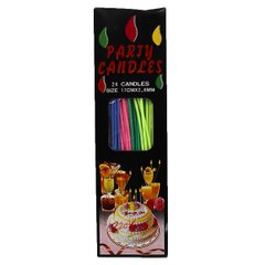 Набор свечей для торта "Party Candles" 15*0,2см, 24шт, mix, без/этик., K2729260OO9204_IMG - фото товара