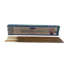 Seven Chakra premium incence sticks (Сьома Чакра) (Satya) пилкові пахощі 15 гр., K335054 - фото товару