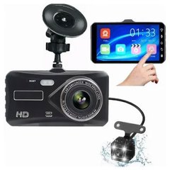 Автомобільний відеореєстратор T672, LCD 4", TOUCH SCREEN, 2 камери, 1080P Full HD, метал. корпус, 7357 - фото товару