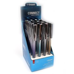 Ручка автомат масляна Vinson "Connect" 0,7 мм, синя, mix, 24шт/етик., K2745477OO8S_ - фото товару