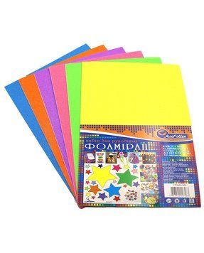 Фоамиран EVA 1.7&plusmn;0.1MM "МИКС" Fluorescent Glitter HQ A4 (21X29.7CM) 6лист./п./этик., K2744848OO17F-MIX - фото товара