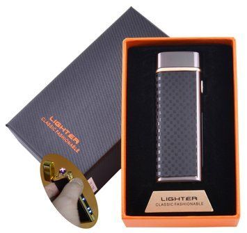 Електроімпульсна запальничка в подарунковій коробці LIGHTER (USB) №HL-128 Black, №HL-128 Black - фото товару