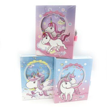 Блокнот в коробці на замочку "Unicorn" 12,5*14,5см, 70G, P45, mix,1шт/етик, K2753734OO0318B-YH64 - фото товару