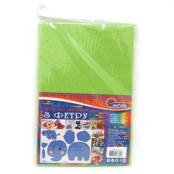 Фетр Medium HARD 170GSM 1,2мм "Салатовый" 10PC/OPP A4, K2742966OO170MHQ-015 - фото товара