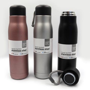 Пляшка-термос для води "Design" 550ml, з петл. подвійн. стін.mix 1 шт./етика, K2752789OO22OO - фото товару