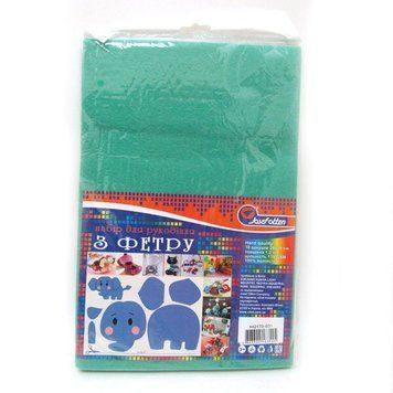 Фетр HARD 170GSM 1,2 мм "Бірюзовий" 10PC/OPP A4, K2733949OO170HQ031 - фото товару