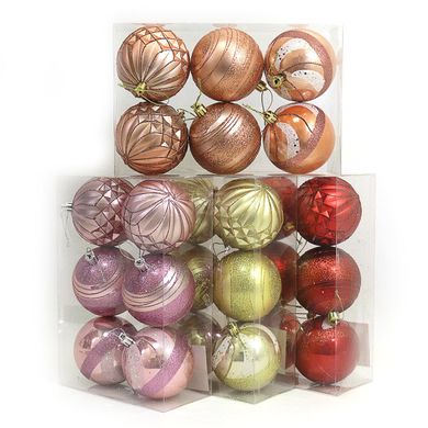 Набор шаров "Новогодние" D8см 6шт MIX 4 цвета, K2741896OO0877DSCN - фото товара