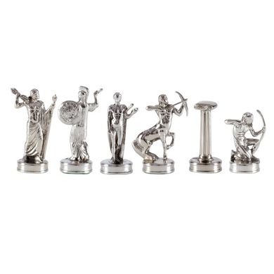 S5BLU шахматы "Manopoulos", "Геркулес", латунь, в деревянном футляре, синие, фигуры золото/серебро, 36х36см, 4,8 кг, S5BLU - фото товара