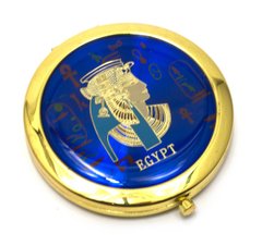 Зеркальце косметическое "Египет" золото (d-7 см)(в коробке + чехольчик), K323947E - фото товара
