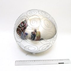 Ялинкова куля "Великий срібний з візерунком" 25см, K2735021OO4825-25U-S - фото товару