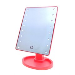 Дзеркало настільне з LED підсвічуванням на батарейках рожеве (28х17х12 см), K333853B - фото товару