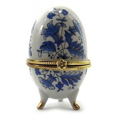 Шкатулка яйцо "Синие Цветы"(10х6х6 см)K, K328780K - фото товара