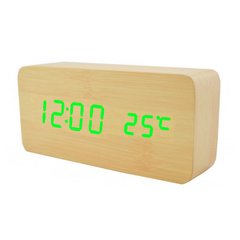 Часы сетевые VST-862-4 зеленые, (корпус желтый) температура, USB, SL8430 - фото товара