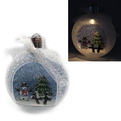 Елочный шар LED 3D картинка "Snow" 11х9,5х3,5см, 1шт/этик., K2746553OO0038KKP - фото товара