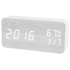 Часы сетевые VST-862S-6 белые, (корпус белый) температура, влажность, USB, 8436 - фото товара