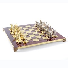 S5RED шахматы "Manopoulos", "Геркулес", латунь, в деревянном футляре, красные, 36х36см, 4,8 кг, S5RED - фото товара