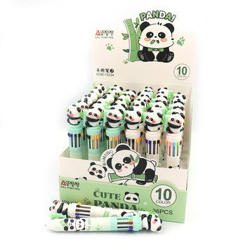Ручка дитяча багатобарвна автомат Aodemei "Cute Panda" 10кол. 0,7мм, K2757797OO15294-ADM - фото товару