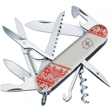 Ніж "Victorinox" Huntsman Ukraine 91мм/15функ/біл /черв.Вишиванка/черв.Вишиванка, 1.3713.7_T0051r - фото товару