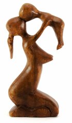 Статуетка "Мама з дитиною" дерево (15х7,5х2.5 см), K329921 - фото товару
