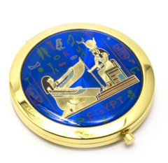 Зеркальце косметическое "Египет" золото (d-7 см)(в коробке + чехольчик), K323947F - фото товара
